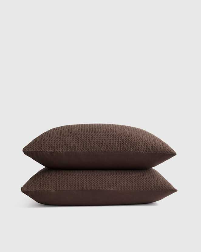 Espresso Organic Luxe Honeycomb Sham Set