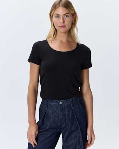 Cotton Modal Scoop Neck Tee Cotton Modal Scoop Neck Tee