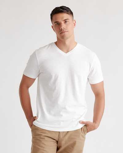 100% Organic Cotton Slub V-Neck Tee