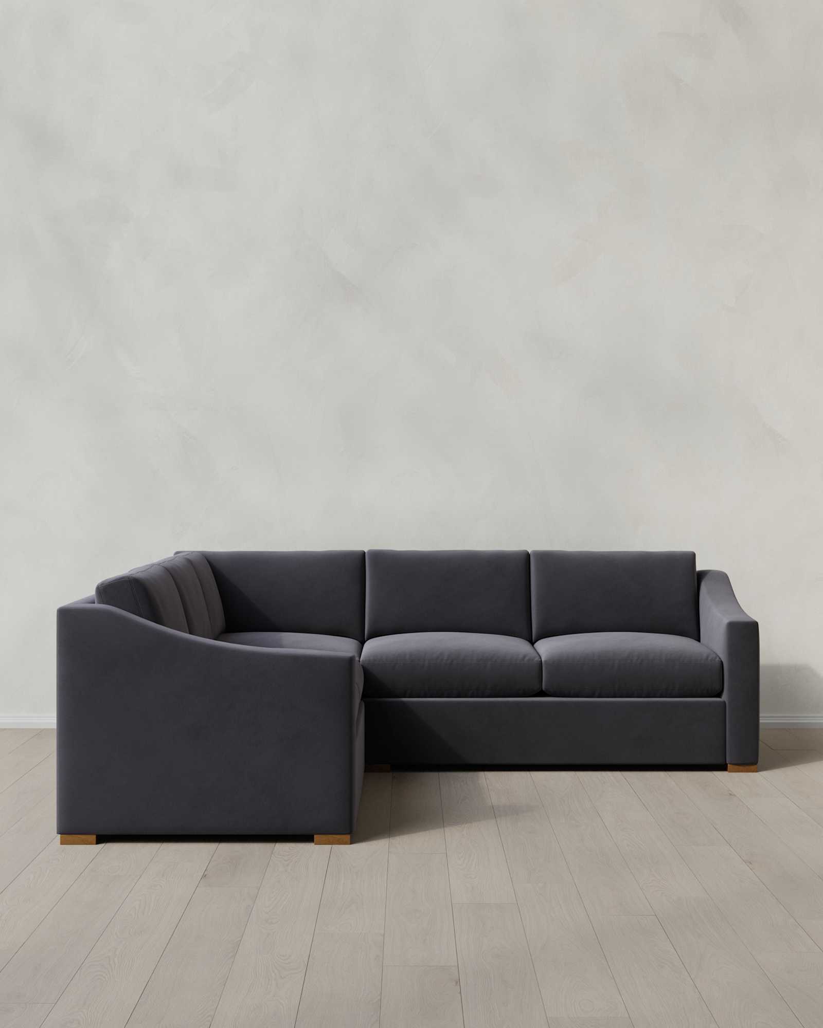 Hollis Slope Arm LSectional 110x110in Performance Velvet Gunmetal