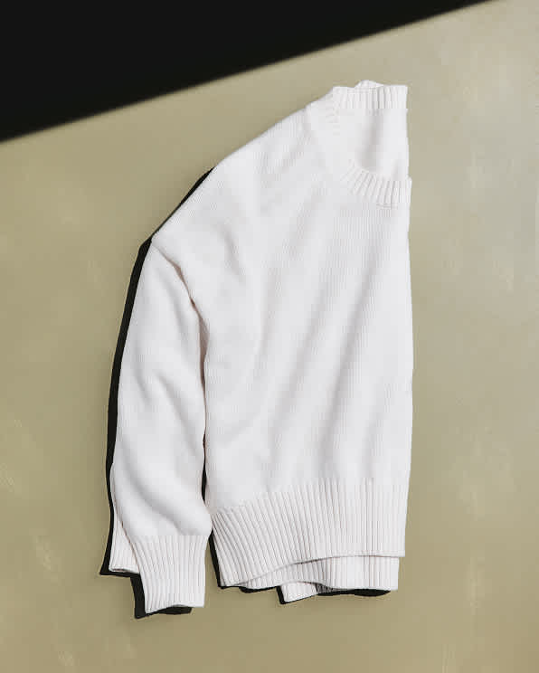 Ivory Pull boyfriend 100 % coton biologique à col rond