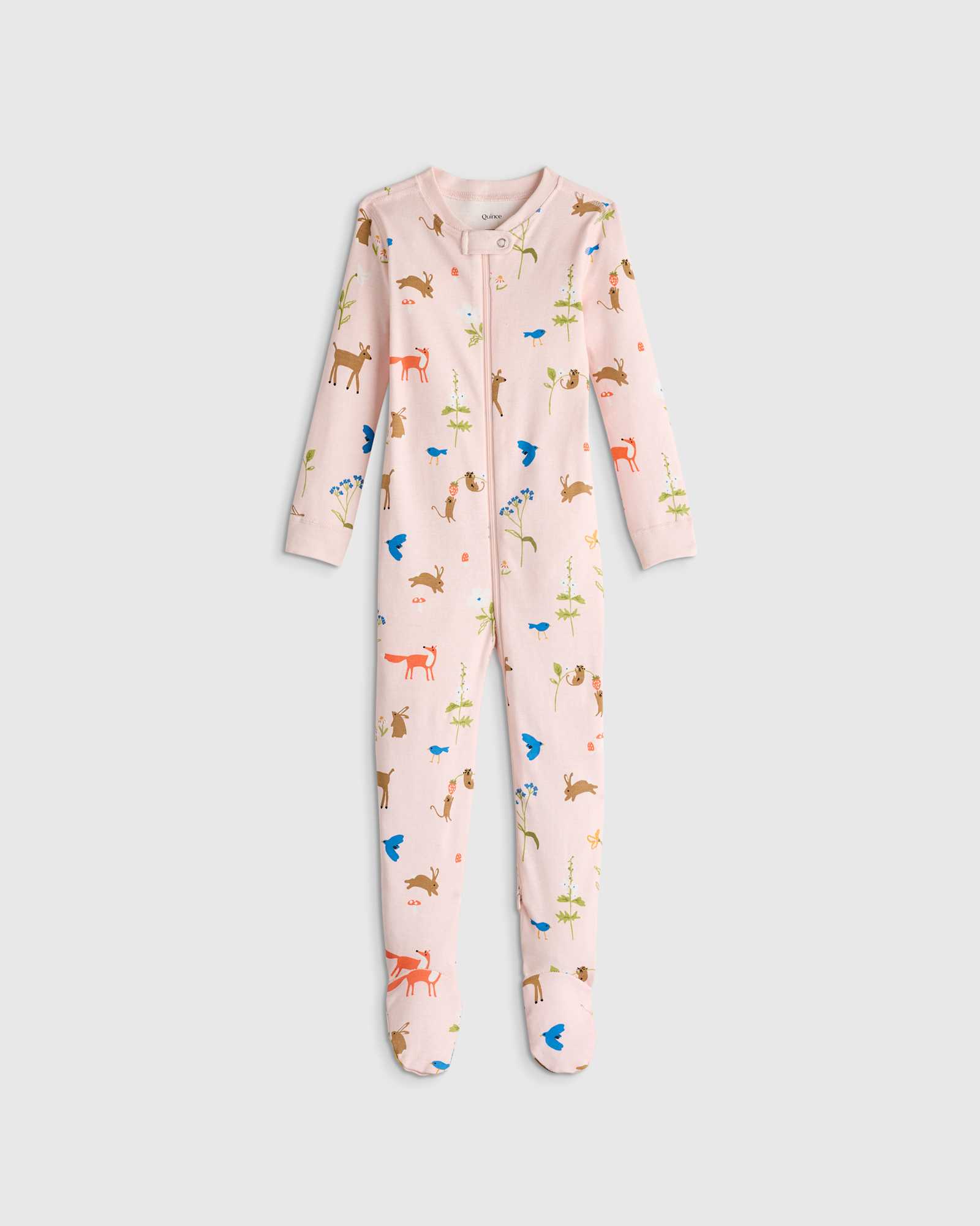Woodland Floral 100% Organic Cotton Footie Pajama