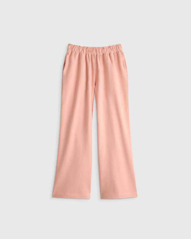 Pink Rose Girls Organic Cotton French Terry Wide Leg Pant