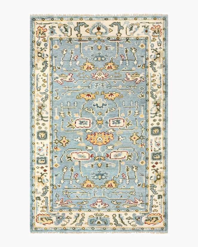 Light Blue Artemis Hand-Knotted Wool Rug