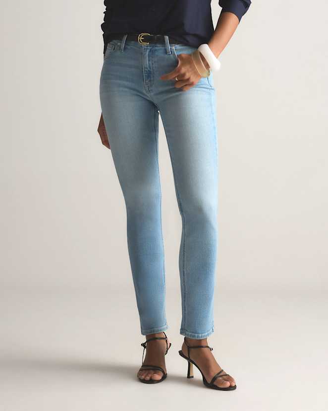 Frosted Blue Jean ajusté et droit Luna Stretch