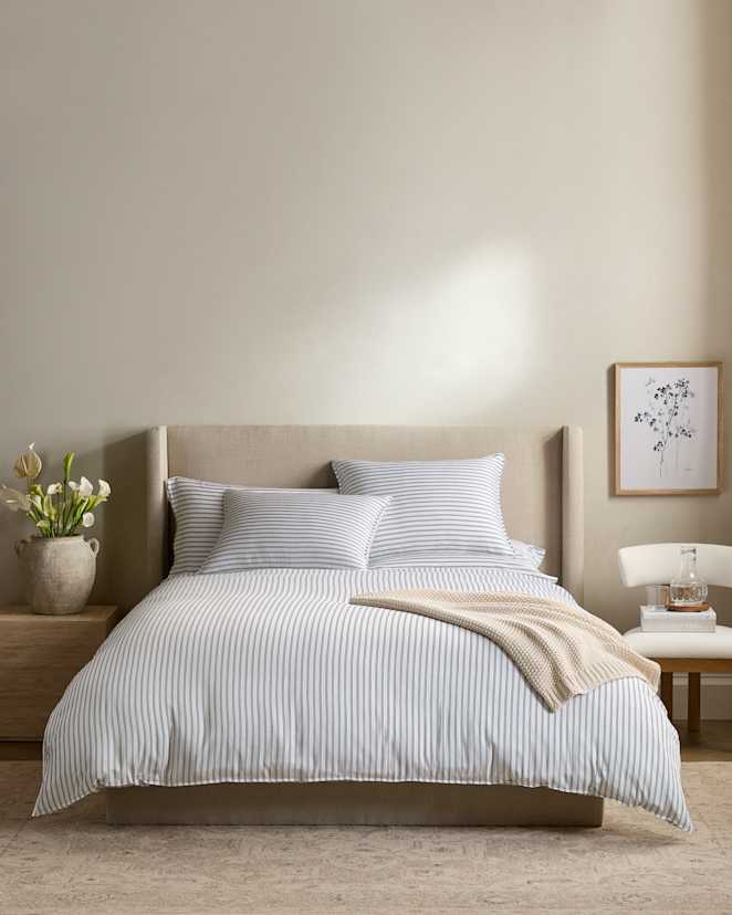 Double Stripe Nightfall Bamboo Stripe Deluxe Bedding Bundle