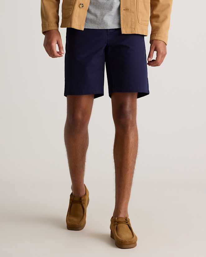 Deep Navy Organic Cotton Classic Stretch Chino Shorts - 9"