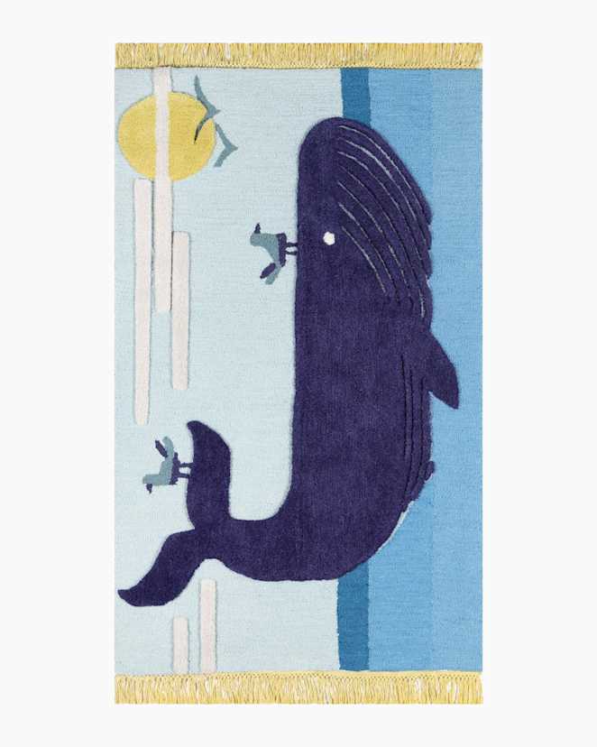 Whale Playful Animals Hand-Tufted Wool Rug