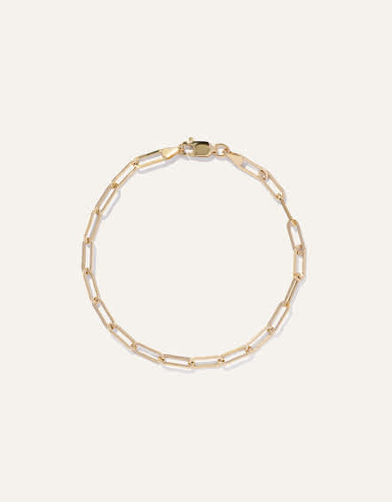 Bracelet chaîne trombone en or 14 carats