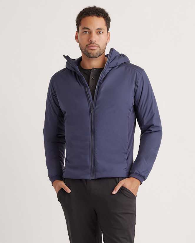 Navy Hybrid Insulated Lightweight Hooded Jacket