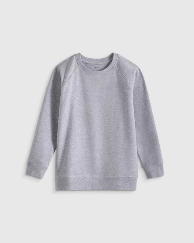 Heather Grey Organic Cotton French Terry Crew Neck Sweatshirt