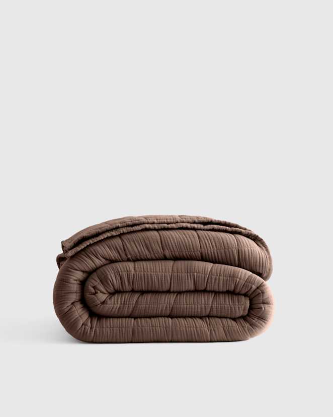 Chocolate Organic Airy Gauze Box Quilt