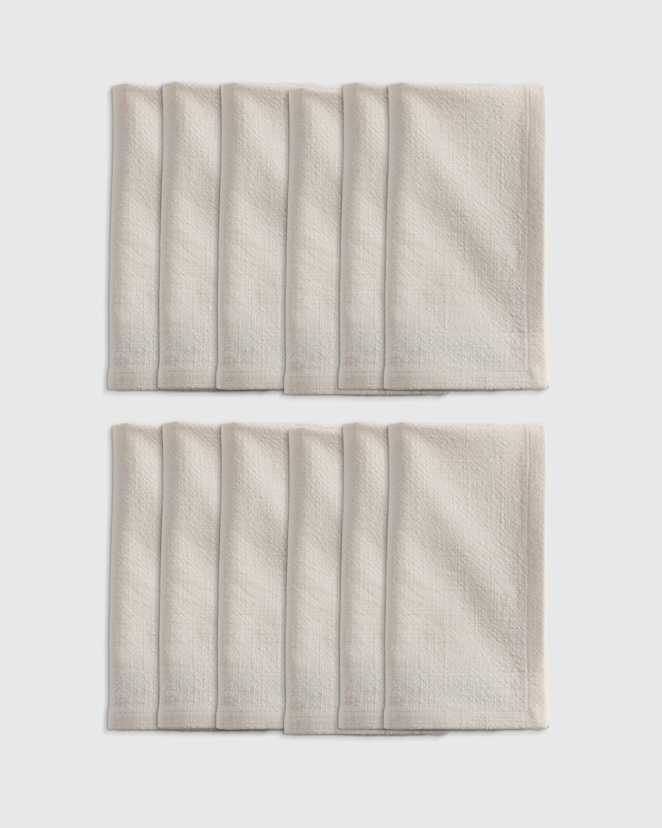 Warm White Serviettes de table en coton biologique (ensemble de 12)