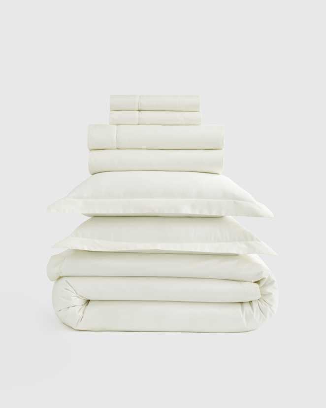 Ivory Signature Giza Cotton Sateen Deluxe Bedding Bundle