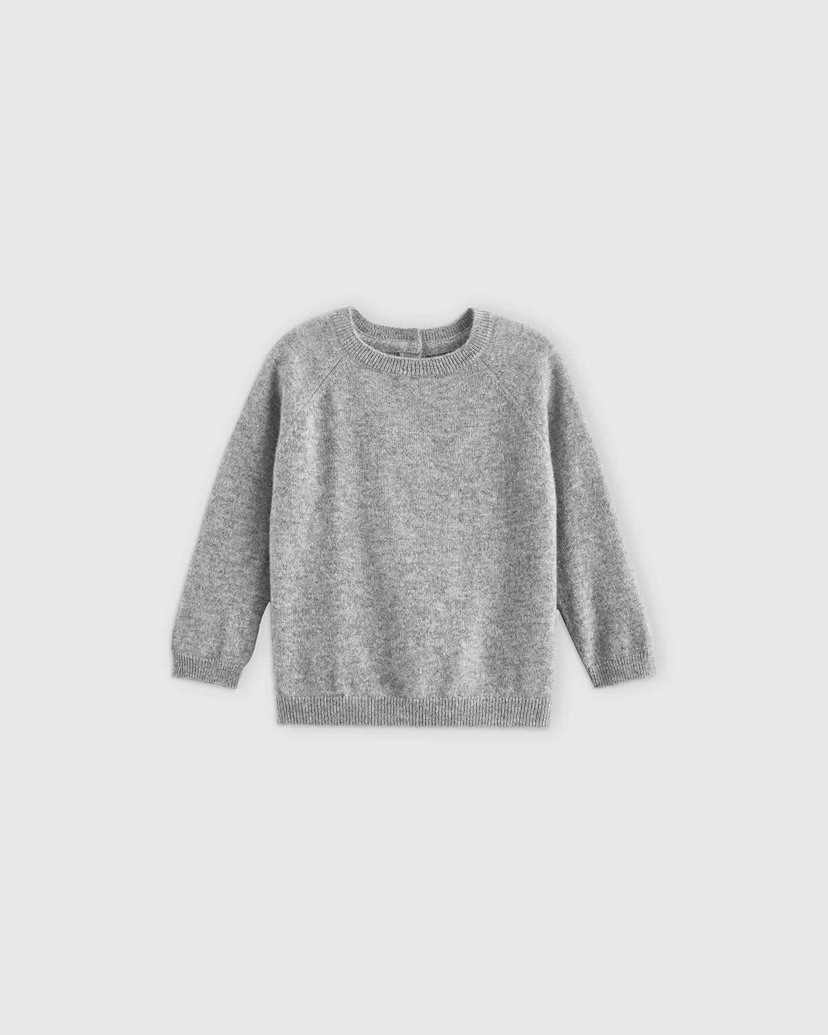 heather-grey Washable Cashmere Crewneck Sweater