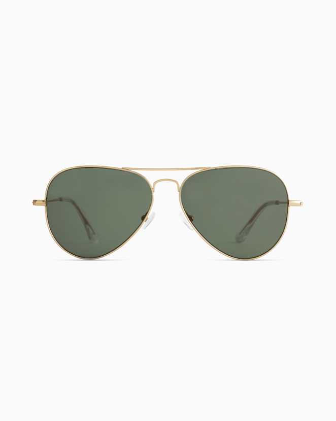Gold with Green lens Halston Polarized Stainless Steel Aviator Sunglasses