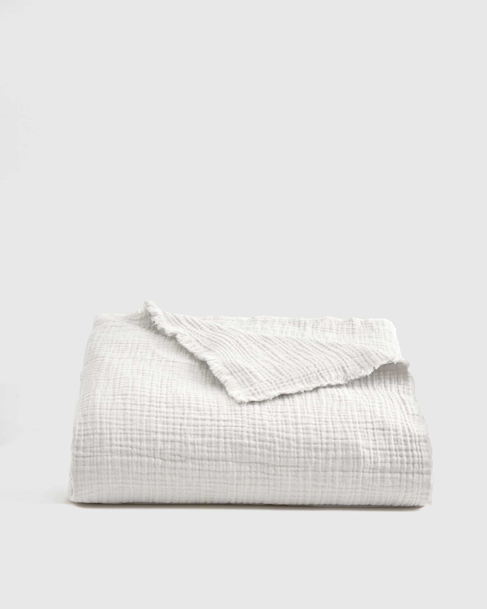 white Organic Airy Gauze Throw