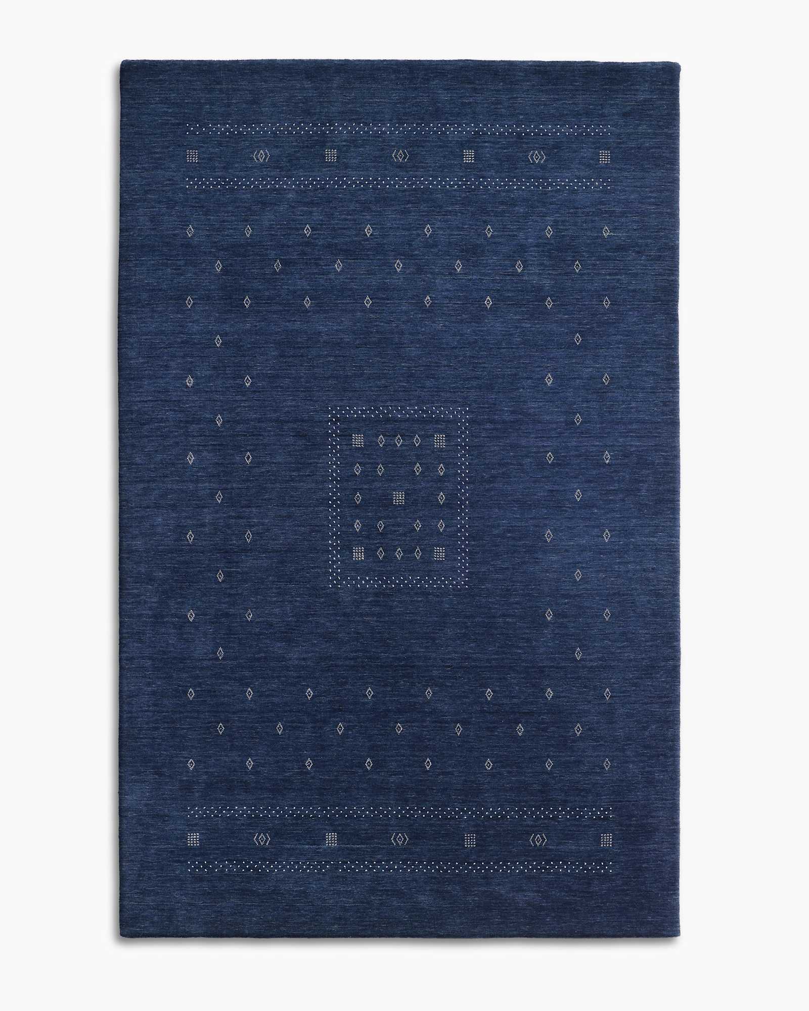 Navy Dakota Hand-Loomed Wool Rug