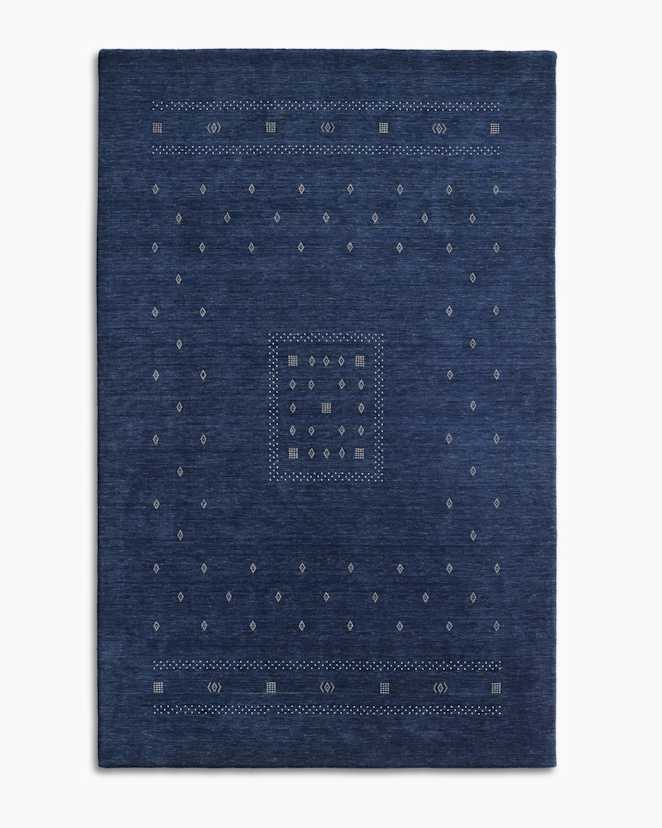 Navy Dakota Hand-Loomed Wool Rug