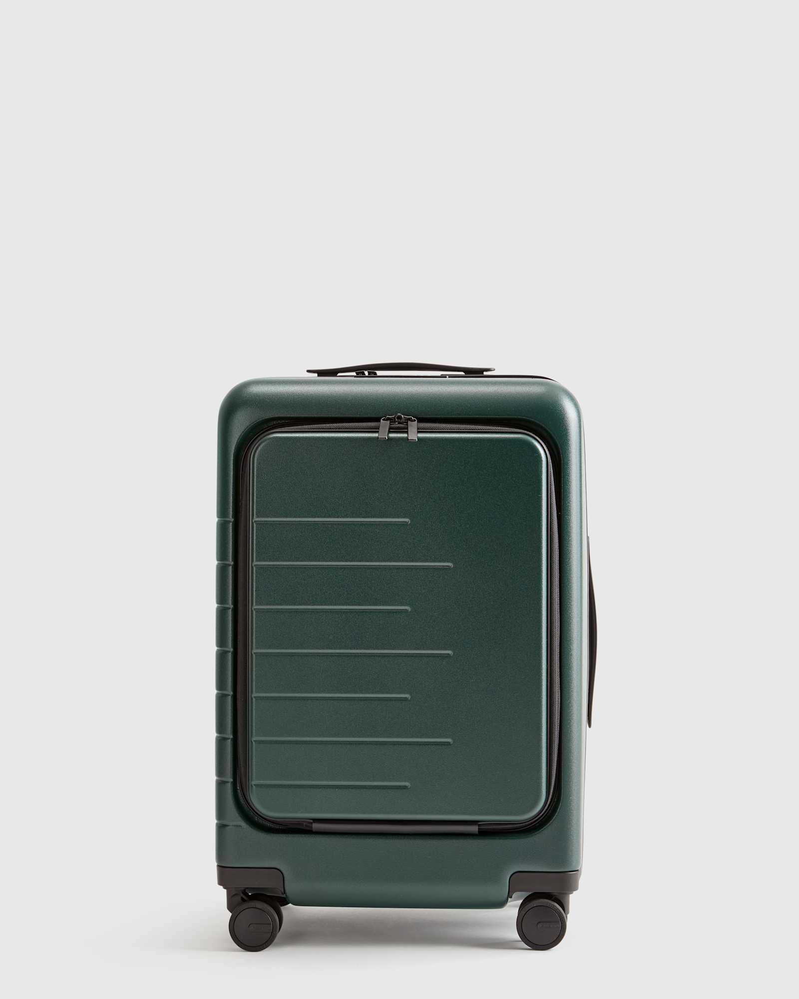 U-OTH-13-DKGRN-127 EDITED dark-green Front Pocket Carry-On Suitcase