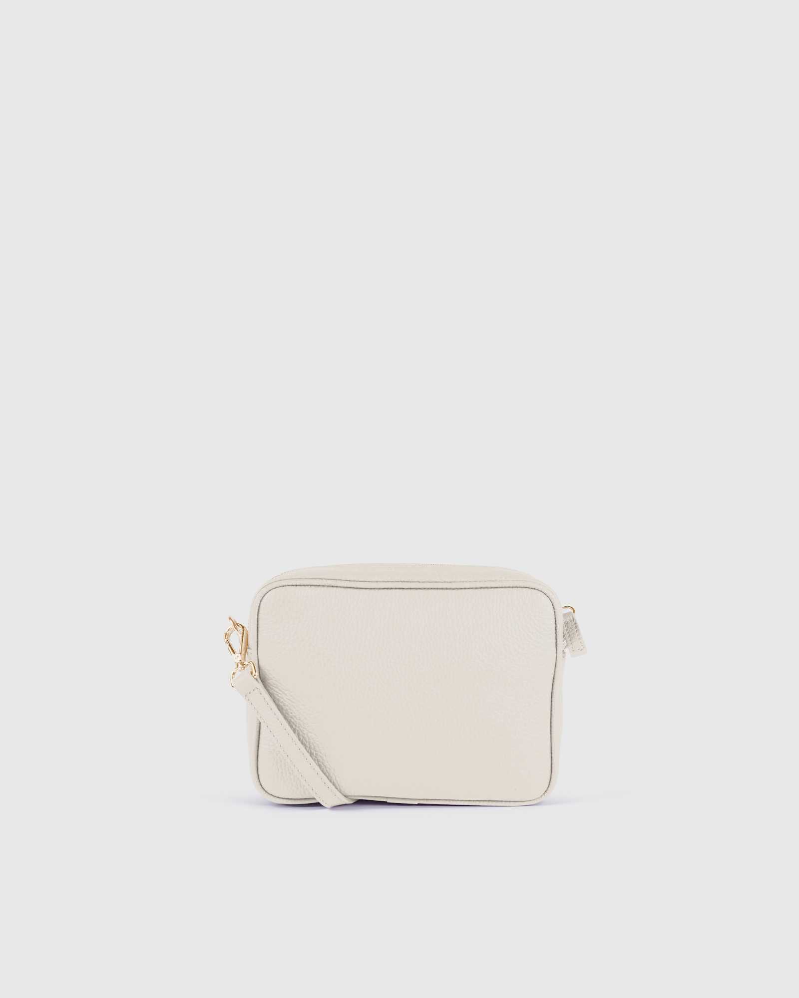 stone Italian Leather Crossbody Bag
