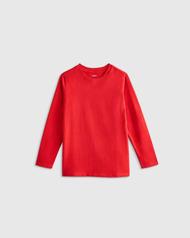 Red T-shirt à manches longues en jersey 100 % coton biologique