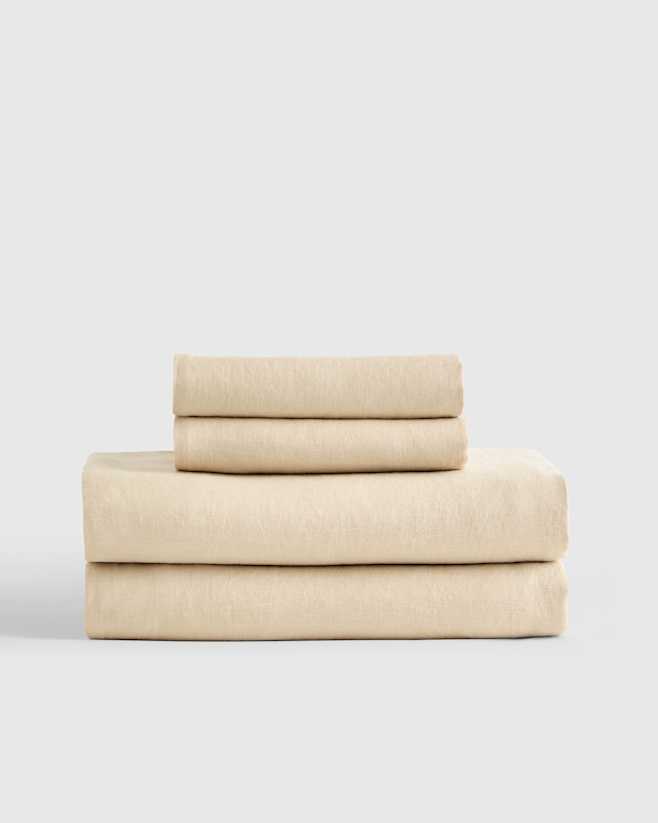 Oat European Linen Sheet Set