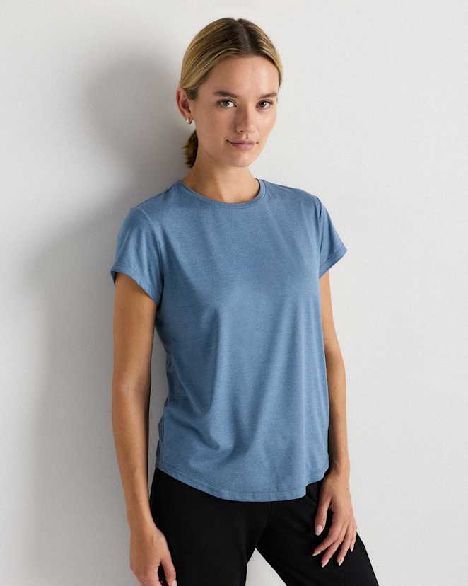 Heather Dewstone Blue Flowknit Breeze Tee