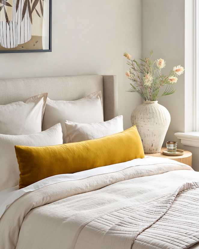 Marigold Cotton Velvet Oversized Lumbar Pillow Cover