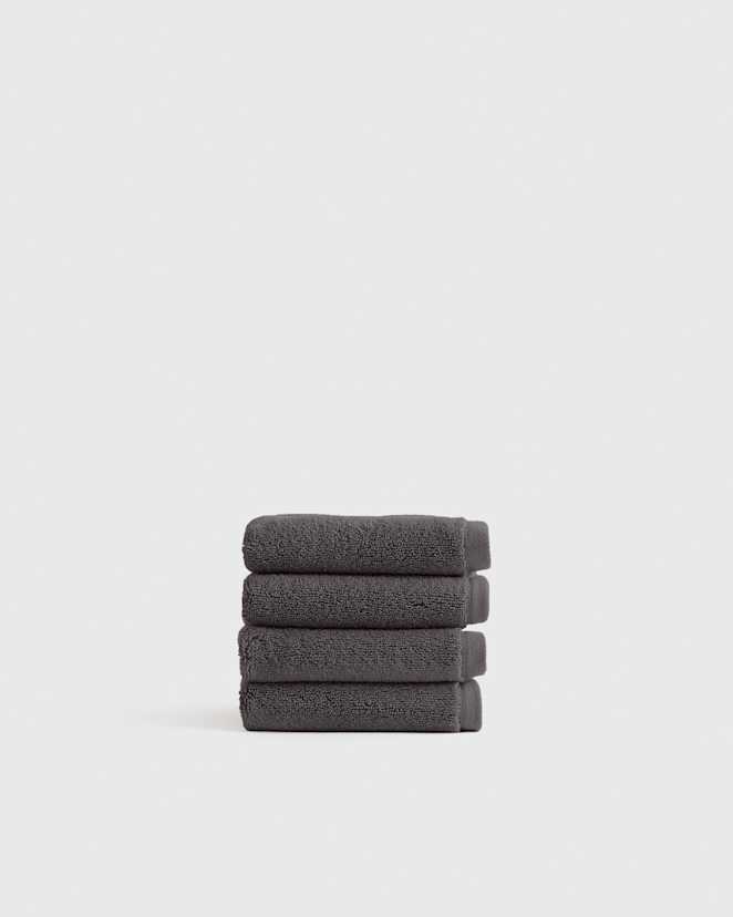 Charcoal Plush Organic Turkish Cotton Washcloth (Set of 4)