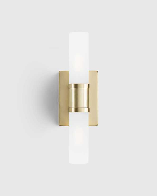 Brass Cuff Glass Vanity Sconce