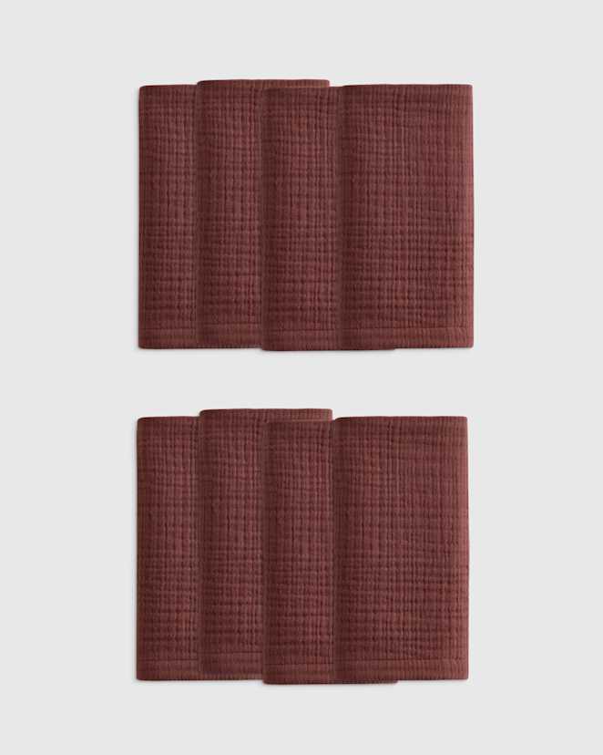 Burgundy Serviettes de table en gaze de coton biologique (ensemble de 8)
