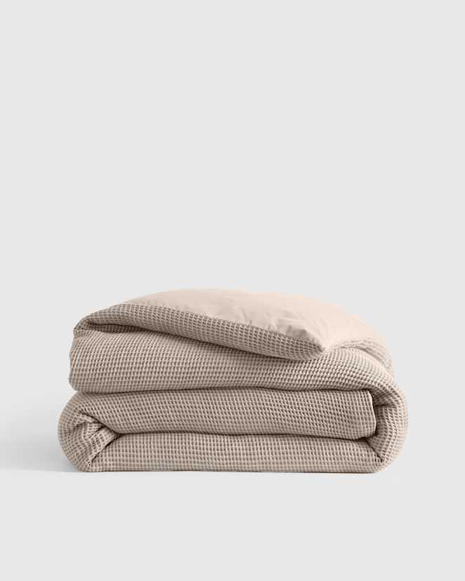 Dove Organic Waffle Duvet Cover