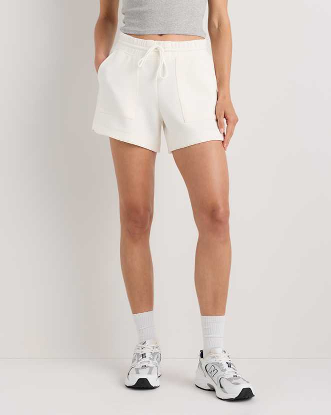 Soft Ivory CloudComfort High-Rise Sweatshorts