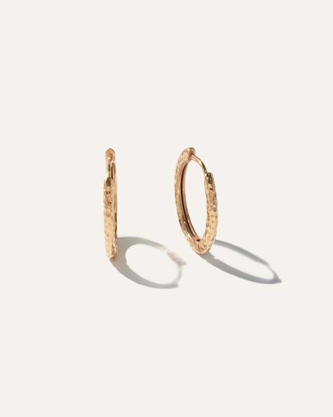 Gold Vermeil Hammered Nina Medium Hoops