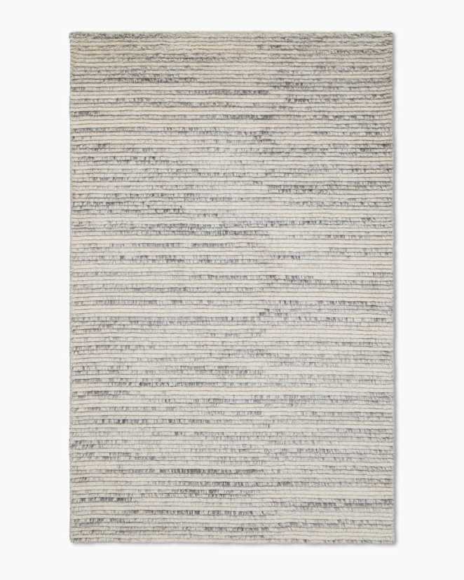 Natural Stripe Teo Textured Wool Rug