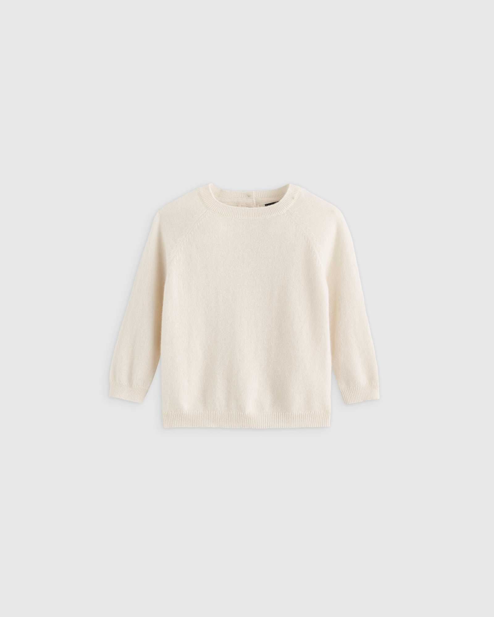 ivory Washable Cashmere Crewneck Sweater