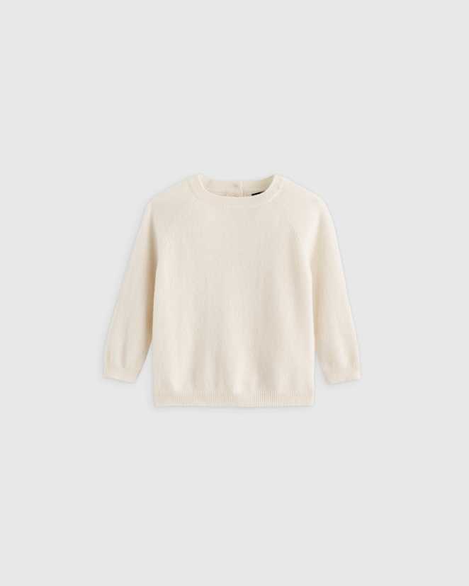 Ivory Washable Cashmere Crewneck Sweater
