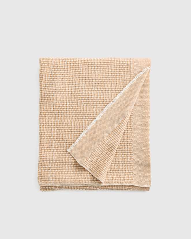 Camel Cashmere Wool Patterned Throw