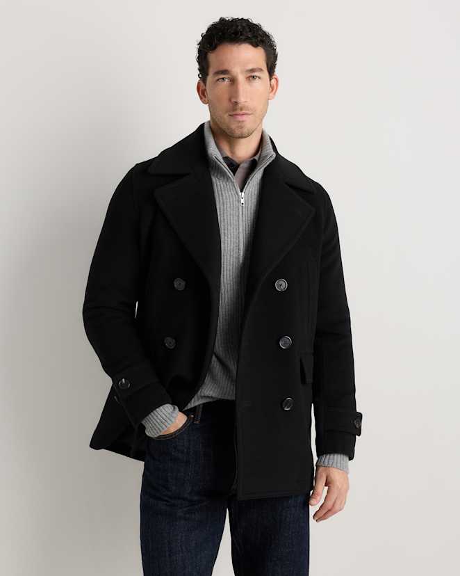 Black Wool Cashmere Peacoat
