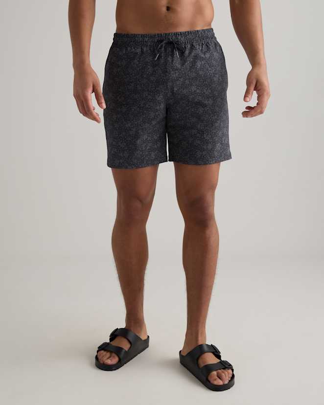 Grey Floral Italian Swim Trunk