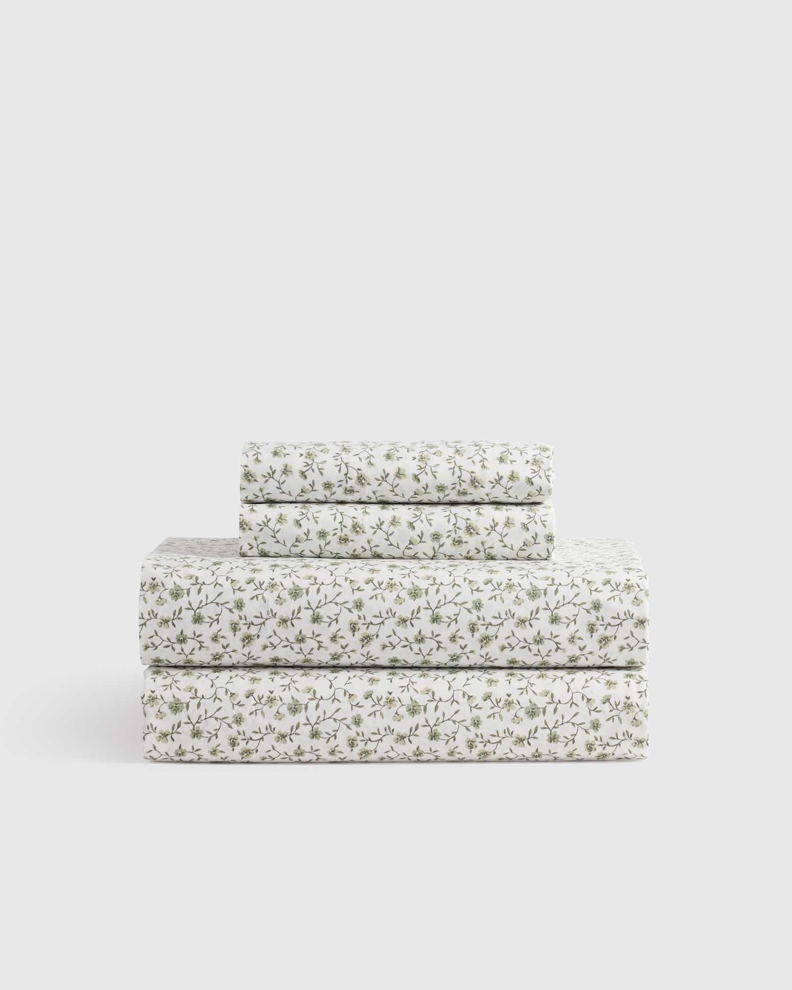 Green Florette Classic Organic Percale Floral Sheet Set