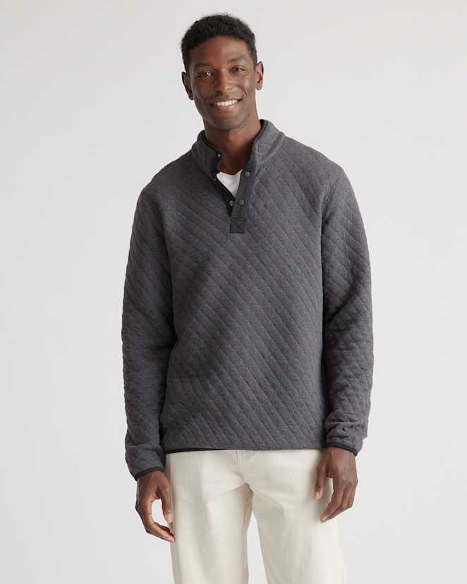 Charcoal/Grey Reversible Quilted Pullover