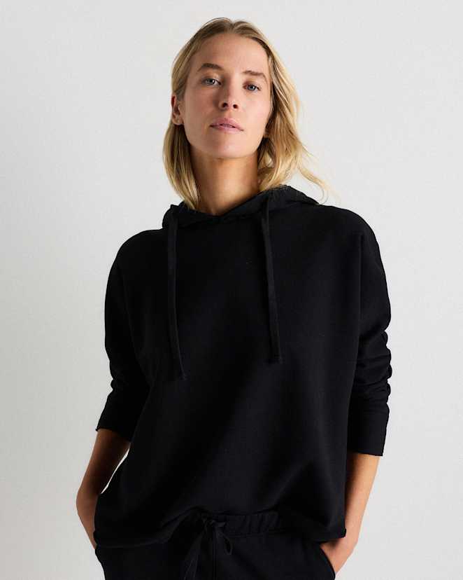 Bold Black Organic French Terry Hoodie