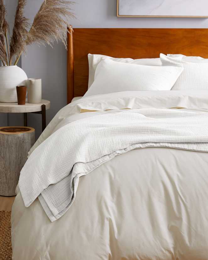 White Organic Airy Gauze Blanket