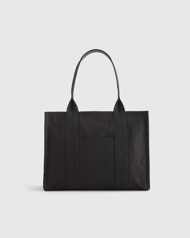 W-Bag-64-BLK 185952 Black Organic Canvas Large Tote