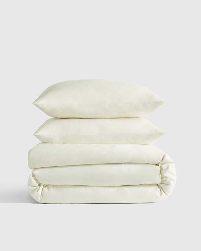 Ivory Organic Crisp & Smooth Cotton Duvet Cover Set