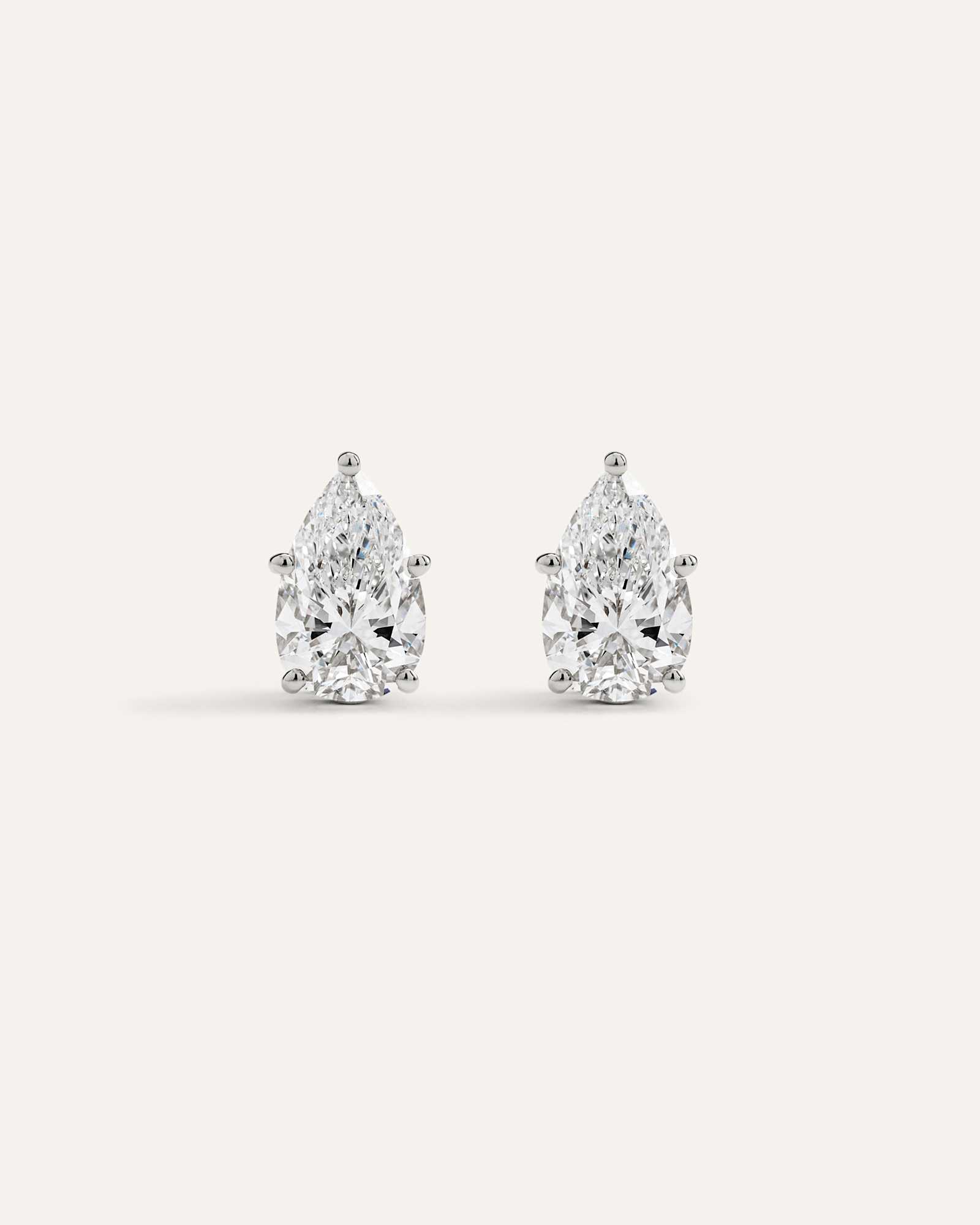 white-gold 14K Gold Lab Grown Diamond Statement Pear Studs - 6ctw