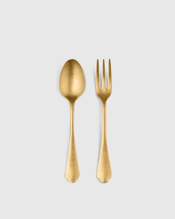 Pewter Gold Dolce Vita 2-Pc Serving Utensil Set by Mepra