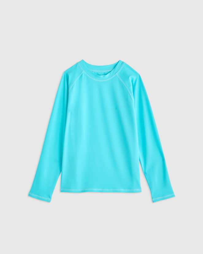 Island Aqua Long Sleeve Raglan Rash Guard